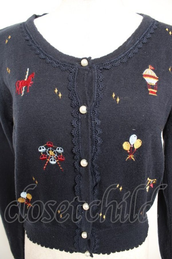 画像3: axes femme POETIQUE / 遊園地カーディガン M 紺 Y-25-12-25-119-AX-TO-SZ-ZY (3)