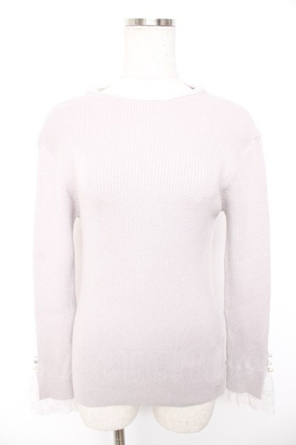 画像1: axes femme / スタンド襟ビジューラインプルオーバー F グレー Y-25-12-25-121-AX-TO-SZ-ZY (1)