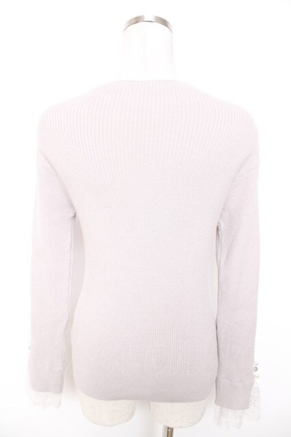 画像2: axes femme / スタンド襟ビジューラインプルオーバー F グレー Y-25-12-25-121-AX-TO-SZ-ZY (2)