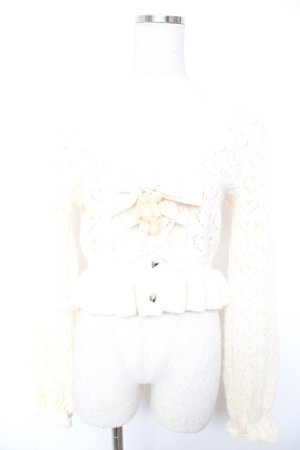 画像: axes femme kawaii / クマブローチニットボレロ M 生成り Y-25-12-25-122-AX-TO-SZ-ZY