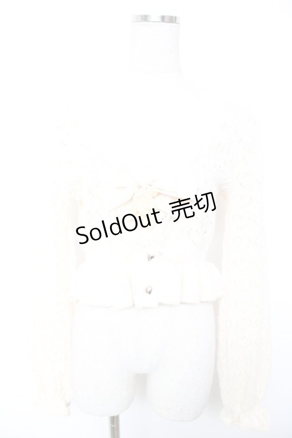 画像1: axes femme Kawaii / クマブローチニットボレロ M 生成り Y-25-12-25-122-AX-TO-SZ-ZI (1)