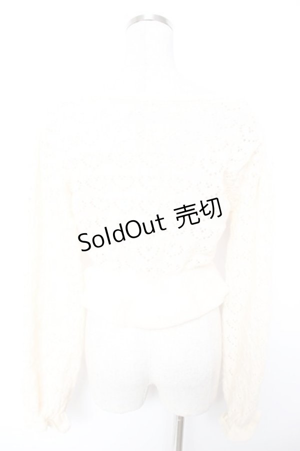 画像2: axes femme Kawaii / クマブローチニットボレロ M 生成り Y-25-12-25-122-AX-TO-SZ-ZI (2)