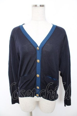 画像: Jane Marple Dans Le Salon / Vネックニットカーディガン M 紺 Y-25-12-25-125-JM-TO-SZ-ZY
