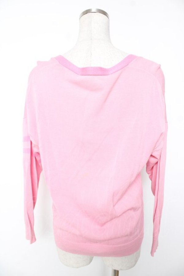 画像2: Jane Marple Dans Le Salon / ラインVネックカーディガン M ピンク Y-25-12-25-126-JM-TO-SZ-ZY (2)