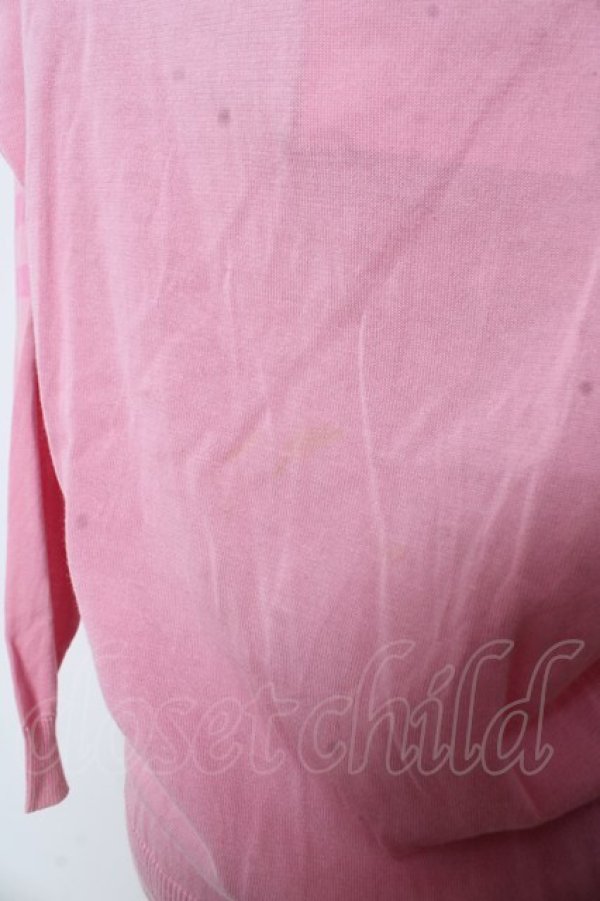 画像3: Jane Marple Dans Le Salon / ラインVネックカーディガン M ピンク Y-25-12-25-126-JM-TO-SZ-ZY (3)