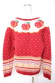 画像2: PINK HOUSE / アップルブロッサムモチーフニットカーディガン F 赤 Y-25-12-25-128-LO-TO-SZ-ZY (2)