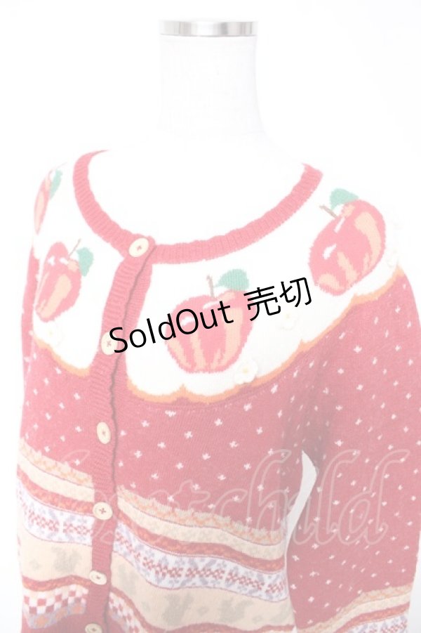 画像3: PINK HOUSE / アップルブロッサムモチーフニットカーディガン F 赤 Y-25-12-25-128-LO-TO-SZ-ZY (3)