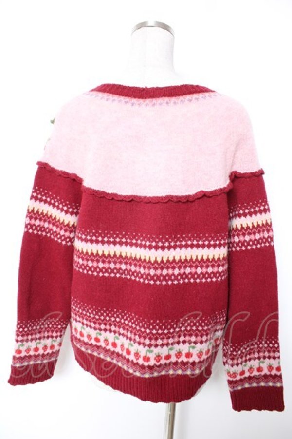 画像2: PINK HOUSE / PETER RABBIT CARDIGAN F ワイン Y-25-12-25-129-LO-TO-SZ-ZY (2)