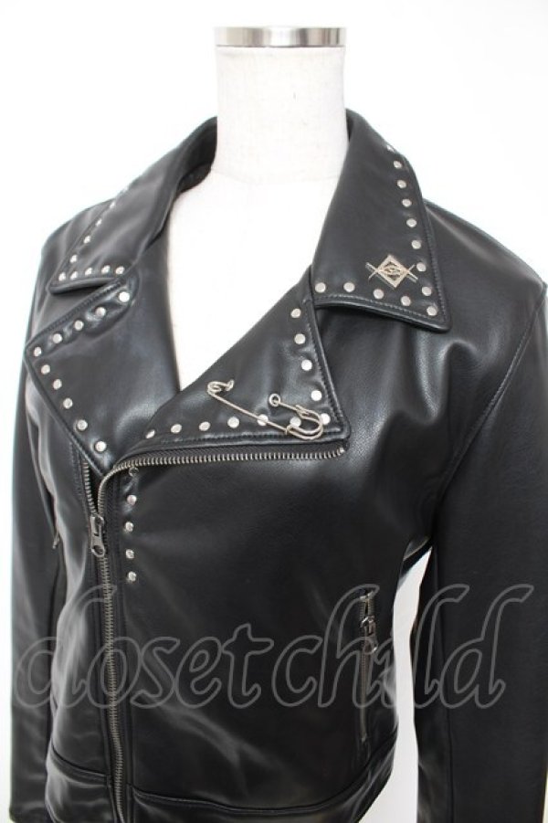 画像3: REFLEM / PUレザークロップドライダースジャケット F ブラック Y-25-12-25-130-PU-JA-SZ-ZY (3)