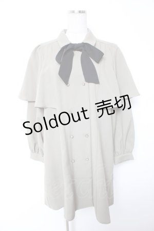 画像: axes femme / ダブルブレストケープワンピース M カーキ Y-25-12-25-131-AX-OP-SZ-ZS