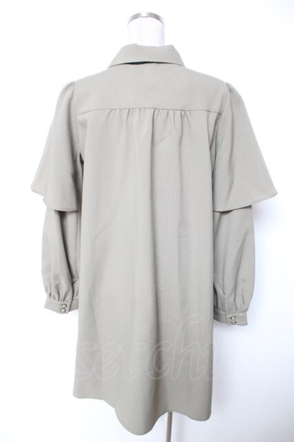 画像2: axes femme / ダブルブレストケープワンピース M カーキ Y-25-12-25-131-AX-OP-SZ-ZY (2)