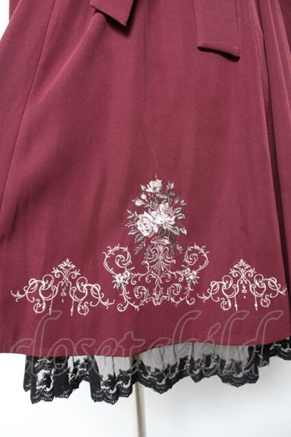 画像3: axes femme / フラワー刺繍連釦ワンピース F ワイン Y-25-12-25-133-AX-OP-SZ-ZY (3)