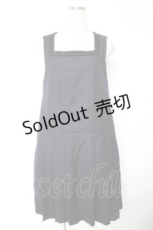 画像: Jane Marple / ベルベットトリミングのジャンパースカート M 紺 Y-25-12-25-134-JM-OP-SZ-ZY