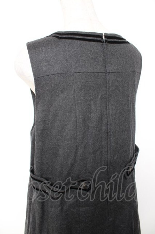 画像3: Jane Marple / ベルベットトリミングのジャンパースカート M 黒 Y-25-12-25-135-JM-OP-SZ-ZY (3)