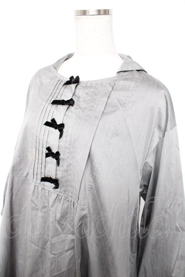 画像3: Jane Marple / シャンブレーストライプのワンピース M グレー Y-25-12-25-136-JM-OP-SZ-ZY (3)