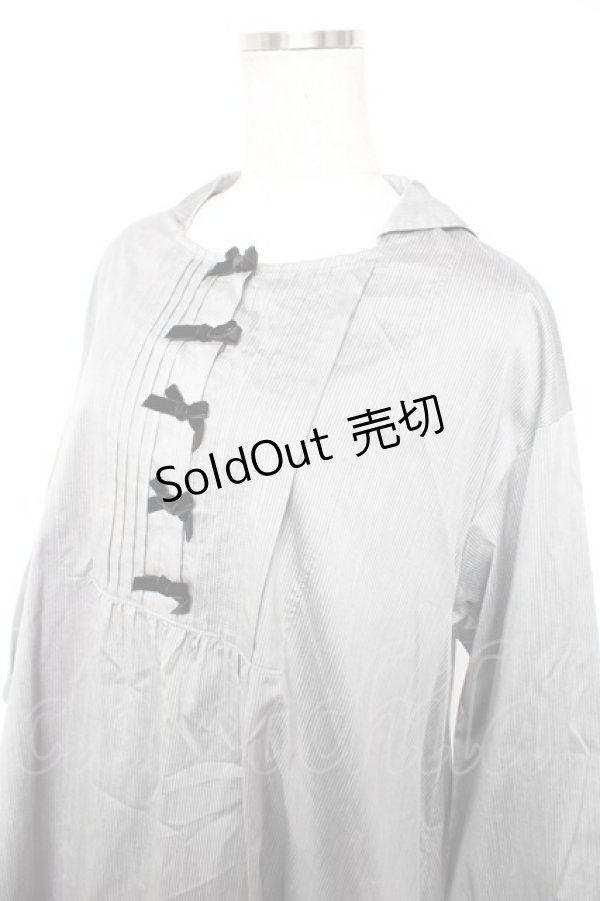 画像3: Jane Marple / シャンブレーストライプのワンピース M グレー Y-25-12-25-136-JM-OP-SZ-ZY (3)