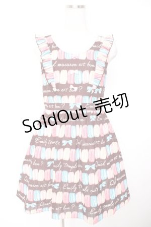 画像: Emily Temple cute / マカロンプリントワンピース  ブラウン Y-25-12-25-139-ET-OP-SZ-ZY