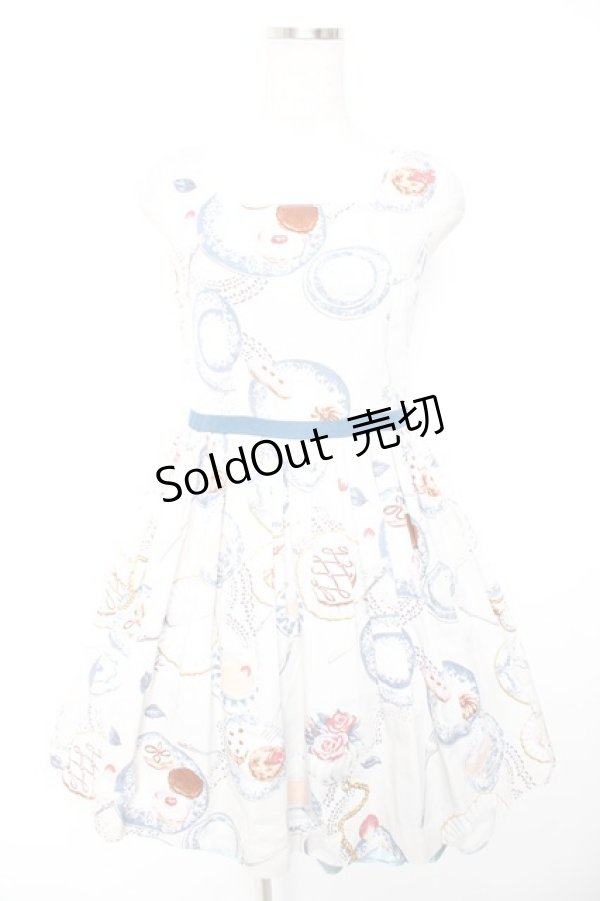 画像1: MILK / Tea Partyドレス  ブルーグレーベース Y-25-12-25-144-ML-OP-SZ-ZI (1)