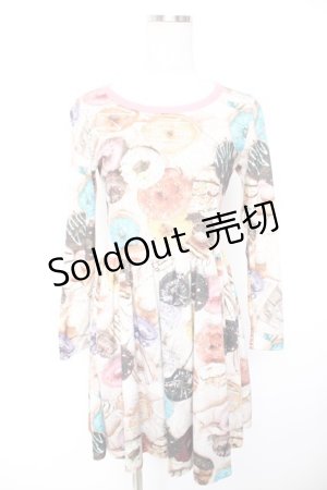 画像: MILK / DONUTカットワンピース  チョコクリームベース/ラズベリー Y-25-12-25-145-ML-OP-SZ-ZI