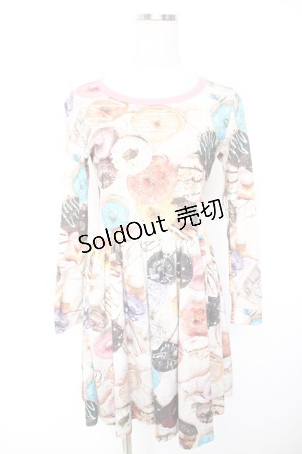 画像1: MILK / DONUTカットワンピース  チョコクリームベース/ラズベリー Y-25-12-25-145-ML-OP-SZ-ZI (1)