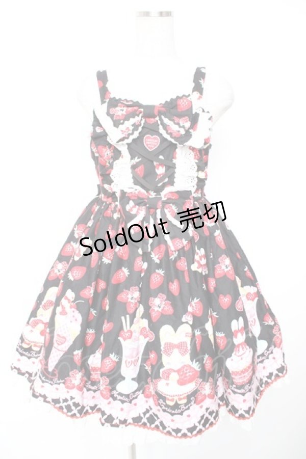 画像1: Angelic Pretty / Lyrical Bunny ParlorジャンパースカートSET  黒 Y-25-12-25-147-AP-OP-SZ-ZY (1)