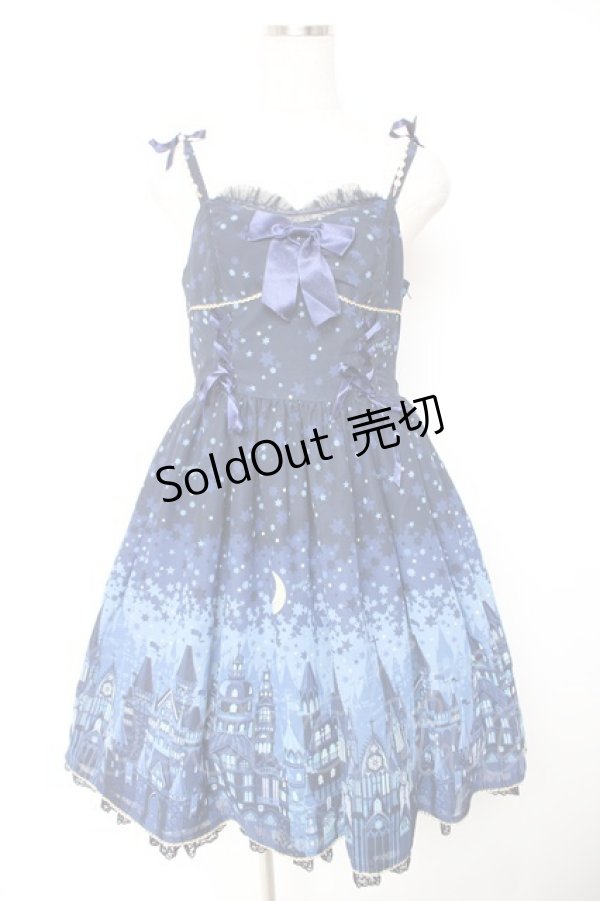 画像1: Angelic Pretty / Moonlight Castleジャンパースカート  紺 Y-25-12-25-148-AP-OP-SZ-ZY (1)