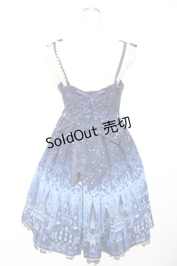 画像2: Angelic Pretty / Moonlight Castleジャンパースカート  紺 Y-25-12-25-148-AP-OP-SZ-ZY (2)