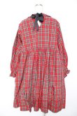 画像2: HEIHEI / ワッペンチェックワイドワンピース  赤 Y-25-12-25-150-PU-OP-SZ-ZY (2)
