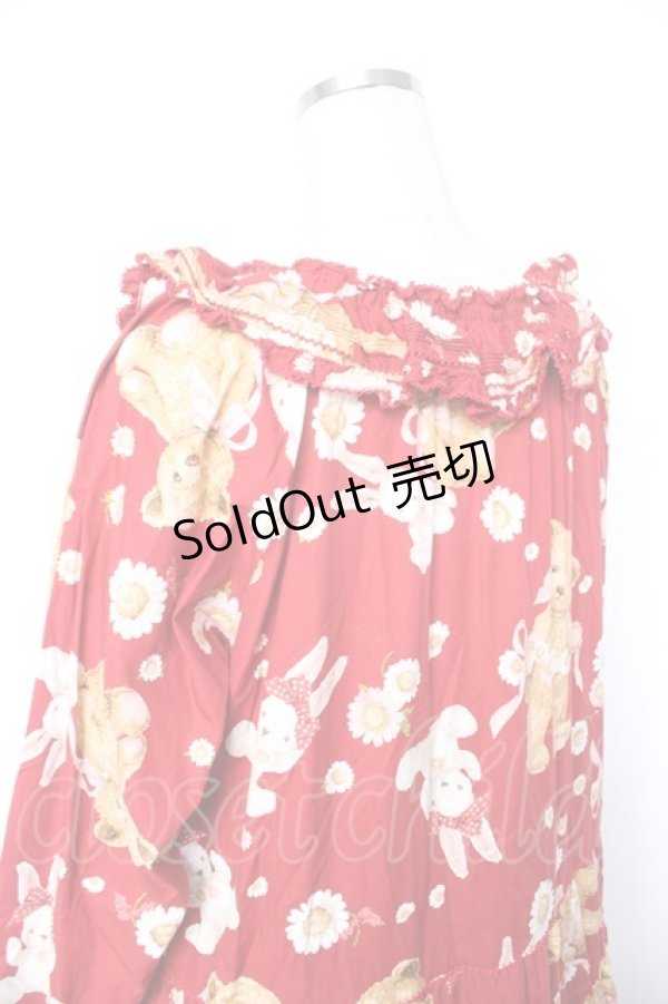 画像6: PINK HOUSE / ひな菊ロンドプリントミディ丈ワンピース F 赤 Y-25-12-25-152-LO-OP-SZ-ZY (6)