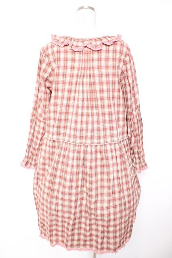 画像2: PINK HOUSE / オリジナルチェックワンピース F ベージュ×赤 Y-25-12-25-153-LO-OP-SZ-ZY (2)