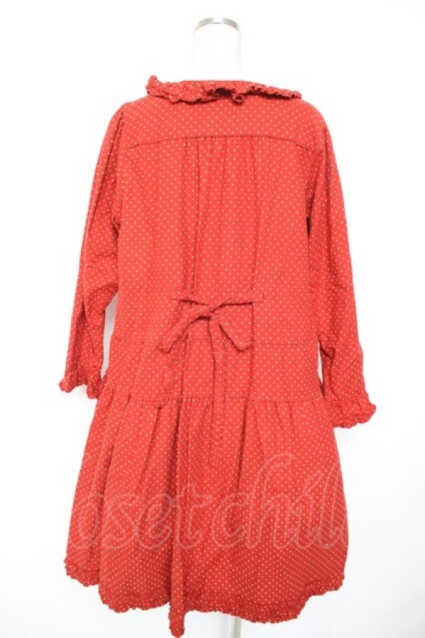 画像2: PINK HOUSE / ドット柄ティーアドミディワンピース F 赤 Y-25-12-25-155-LO-OP-SZ-ZY (2)