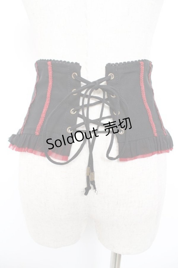 画像2: Ozz oneste / レースアップコルセット  黒×赤 Y-25-12-25-159-OO-TO-SZ-ZY (2)