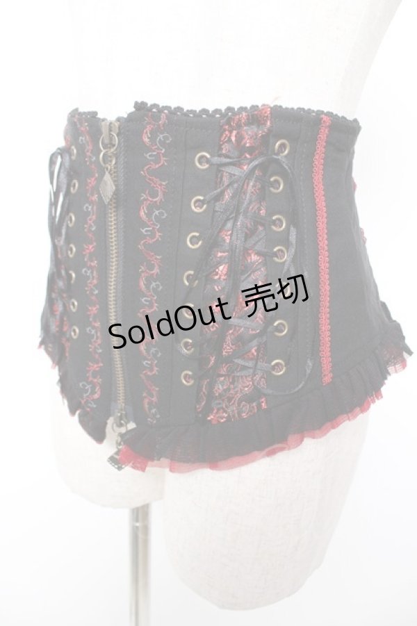 画像3: Ozz oneste / レースアップコルセット  黒×赤 Y-25-12-25-159-OO-TO-SZ-ZY (3)