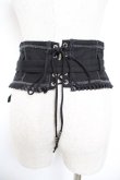 画像2: Ozz Croce / ベルトデザイン薔薇刺繍ショートコルセット  黒 Y-25-12-25-160-OO-TO-SZ-ZY (2)