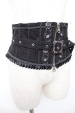 画像3: Ozz Croce / ベルトデザイン薔薇刺繍ショートコルセット  黒 Y-25-12-25-160-OO-TO-SZ-ZY (3)