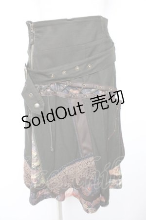 画像: Ozz oneste / 2WAYギミック柄和スカート  カーキグリーン Y-25-12-25-164-OO-SK-SZ-ZY