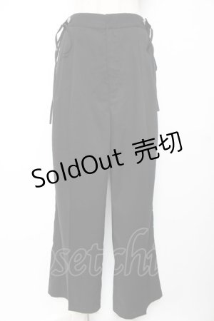 画像: axes femme / 調節ボタンストレートパンツ L 黒 Y-25-12-25-167-AX-PA-SZ-ZS