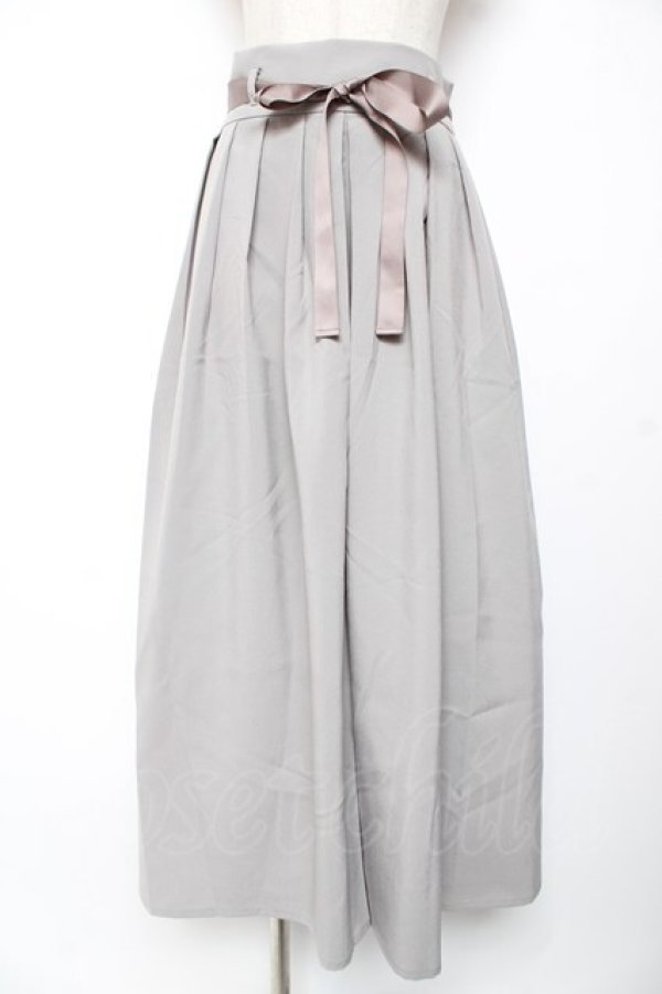 画像1: axes femme / ハイウエストプリーツ袴パンツ F グレー Y-25-12-25-168-AX-PA-SZ-ZY (1)