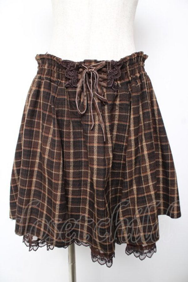 画像1: axes femme / ラメストライプスカート M 茶 Y-25-12-25-169-AX-SK-SZ-ZY (1)