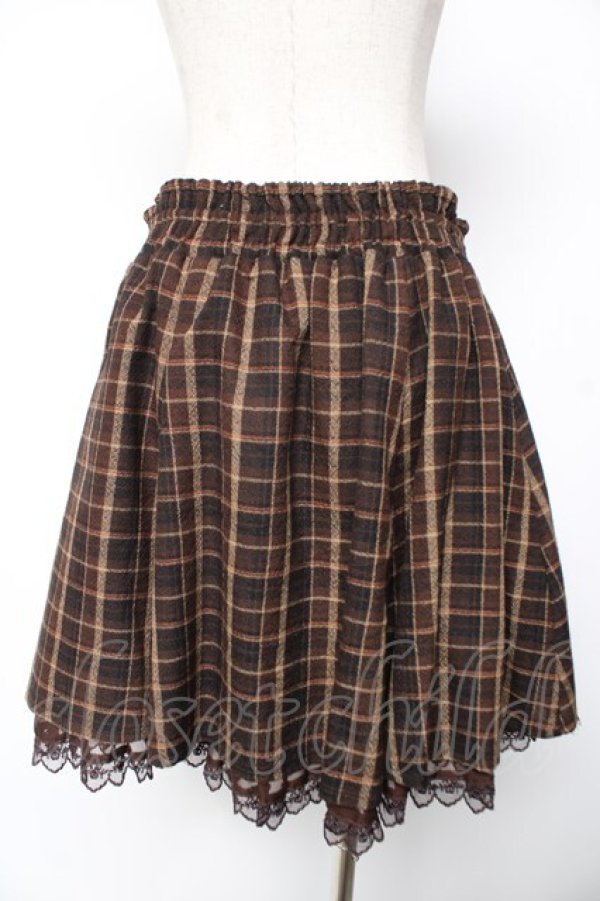 画像2: axes femme / ラメストライプスカート M 茶 Y-25-12-25-169-AX-SK-SZ-ZY (2)