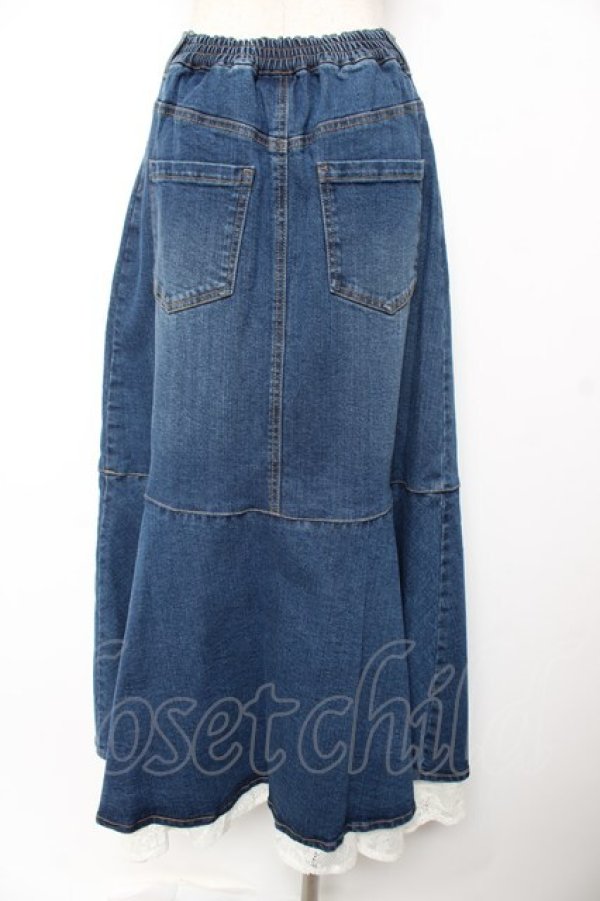 画像2: axes femme NOSTALGIE / 裾レースデニムスカート M インディゴ Y-25-12-25-171-AX-SK-SZ-ZY (2)