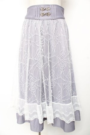 画像: axes femme POETIQUE / ダークロマンスロングスカート M グレー Y-25-12-25-172-AX-SK-SZ-ZY