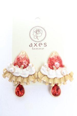 画像: axes femme POETIQUE / ガトー・フレーズイヤリング  赤 Y-25-12-25-024-AX-AC-SZ-ZY