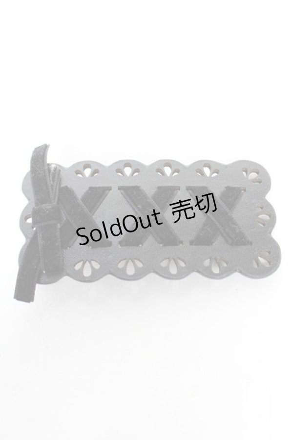 画像1: axes femme POETIQUE / レースアップヘアクリップ  黒 Y-25-12-25-030-AX-AC-SZ-ZY (1)