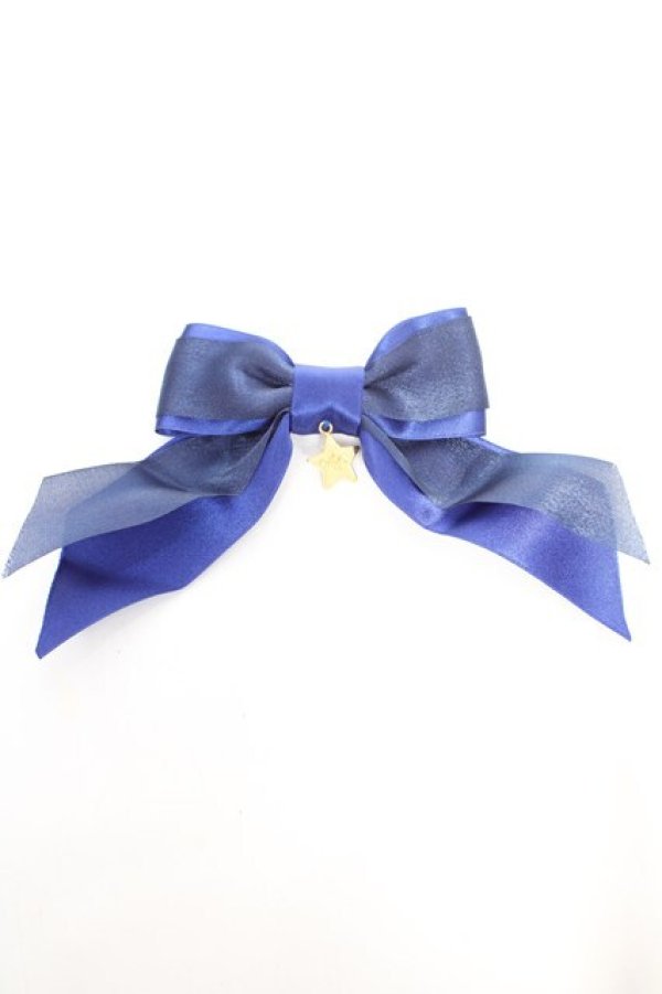 画像1: Angelic Pretty / ロゴスターチャームリボンクリップ  紺 Y-25-12-25-040-AP-AC-SZ-ZY (1)