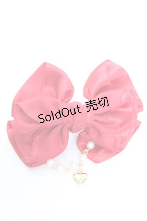 画像1: Angelic Pretty / Etudeリボンバレッタ  レッド Y-25-12-25-044-AP-AC-SZ-ZY (1)