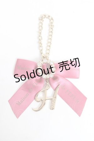 画像: Maison de FLEUR / イニシャルリボンビジューチャーム  ダークピンク Y-25-12-27-003-LO-ZA-SZ-ZY