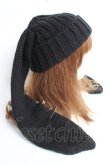 画像4: REFLEM / 安全ピン付きうさ耳ニットキャップ F ブラック Y-25-12-27-031-PU-AC-SZ-ZY (4)