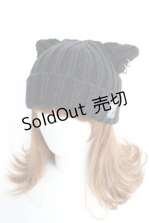 画像: REFLEM / リングピアス付き猫耳ニット帽 F ブラック Y-25-12-27-032-PU-AC-SZ-ZY