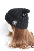 画像2: REFLEM / リングピアス付き猫耳ニット帽 F ブラック Y-25-12-27-032-PU-AC-SZ-ZY (2)